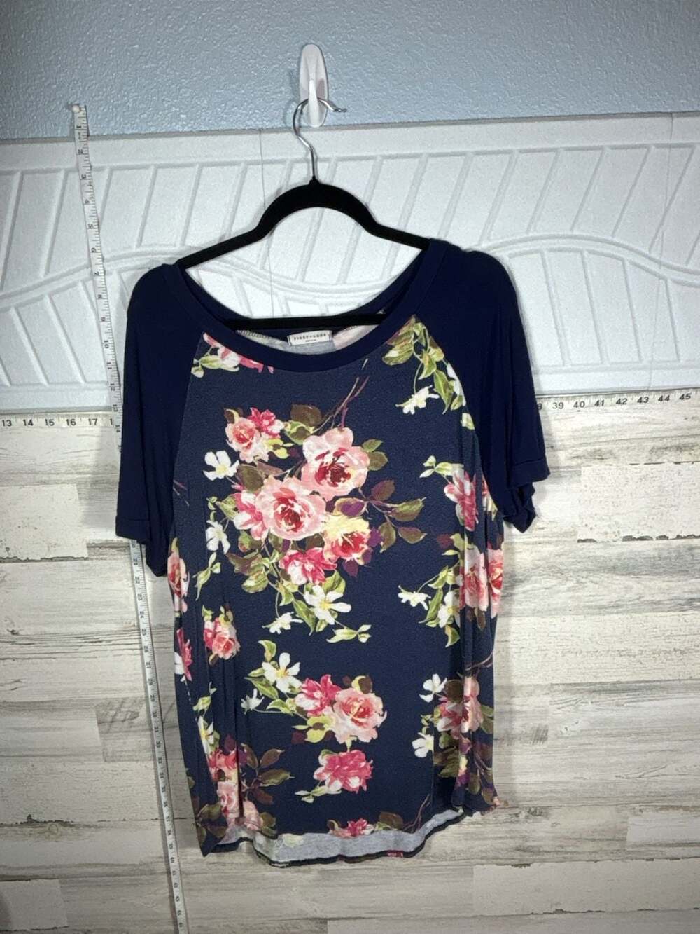 First Look Floral Raglan Short Sleeve Top